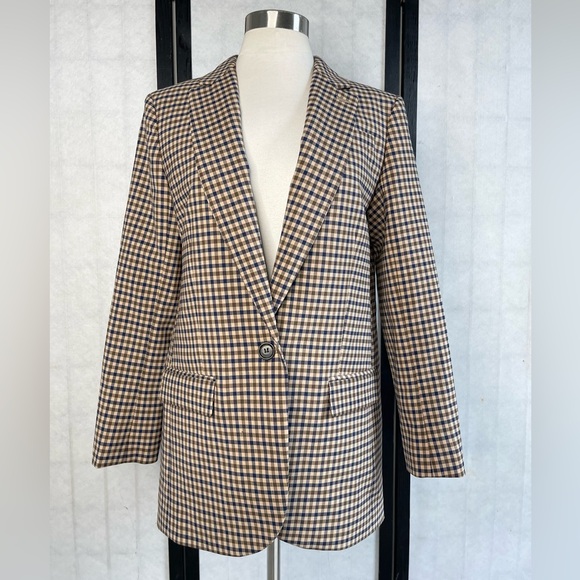 J. Crew Jackets & Blazers - J. Crew Checked Alfie Blazer in Brown, Navy & Cream 2